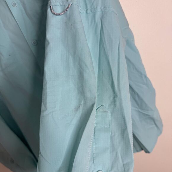 Columbia PFG Shirt Mens Large Blue Omni-Shade Fishing Long Sleeve UPF Quick Dry - Picture 6 of 11